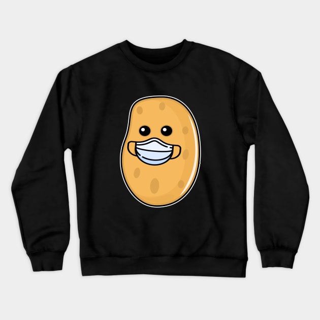 Potato with a face mask Crewneck Sweatshirt by LunaMay